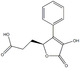 (S)-2,5-Dihydro-4-hydroxy-5-oxo-3-phenyl-2-furanpropanoic acid Struktur