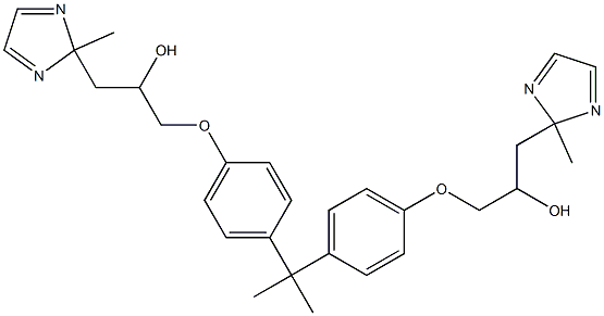 1,1'-(2,2-Propanediyl)bis[(4,1-phenylene)oxy]bis[3-(2-methyl-2H-imidazol-2-yl)-2-propanol] Struktur