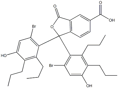 1,1-Bis(6-bromo-4-hydroxy-2,3-dipropylphenyl)-1,3-dihydro-3-oxoisobenzofuran-5-carboxylic acid Struktur