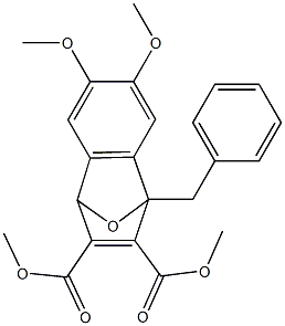 1,4-Dihydro-1-benzyl-6,7-dimethoxy-1,4-epoxynaphthalene-2,3-dicarboxylic acid dimethyl ester Struktur