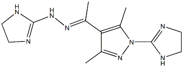 3,5-Dimethyl-4-[1-[2-[(4,5-dihydro-1H-imidazole)-2-yl]hydrazono]ethyl]-1-[(4,5-dihydro-1H-imidazole)-2-yl]-1H-pyrazole Struktur