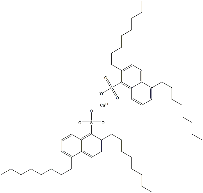 Bis(2,5-dioctyl-1-naphthalenesulfonic acid)calcium salt Struktur