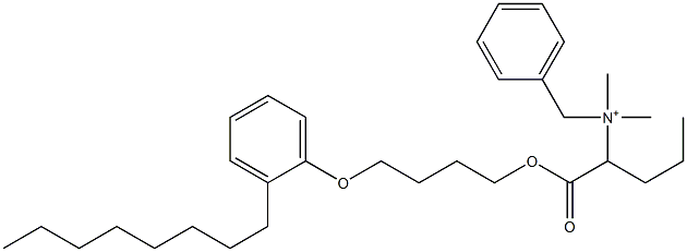 N,N-Dimethyl-N-benzyl-N-[1-[[4-(2-octylphenyloxy)butyl]oxycarbonyl]butyl]aminium Struktur