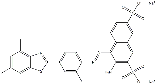 3-Amino-4-[[4-(4,6-dimethyl-2-benzothiazolyl)-2-methylphenyl]azo]-2,7-naphthalenedisulfonic acid disodium salt Struktur