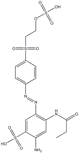 2-Amino-4-[(1-oxopropyl)amino]-5-[[4-[[2-(sulfooxy)ethyl]sulfonyl]phenyl]azo]benzenesulfonic acid Struktur