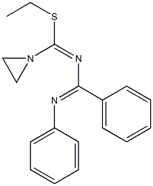 4-(1-Aziridinyl)-4-ethylthio-1-(phenyl)-2-phenyl-1,3-diaza-1,3-butadiene Struktur