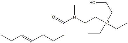 2-[N-Methyl-N-(5-octenoyl)amino]-N,N-diethyl-N-(2-hydroxyethyl)ethanaminium Struktur