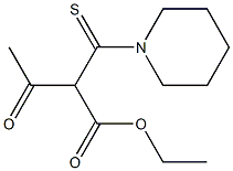 2-[(1-Piperidinyl)thiocarbonyl]-3-oxobutyric acid ethyl ester Struktur