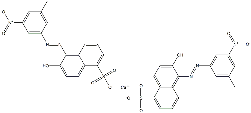 Bis[1-[(3-methyl-5-nitrophenyl)azo]-2-hydroxy-5-naphthalenesulfonic acid]calcium salt Struktur