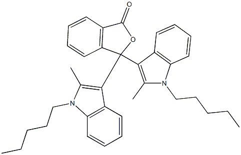 3,3-Bis(2-methyl-1-pentyl-1H-indol-3-yl)phthalide Struktur