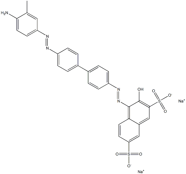 4-[[4'-[(4-Amino-3-methylphenyl)azo]-1,1'-biphenyl-4-yl]azo]-3-hydroxynaphthalene-2,7-disulfonic acid disodium salt Struktur