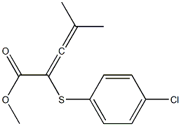 4-Methyl-2-(4-chlorophenylthio)-2,3-pentadienoic acid methyl ester Struktur