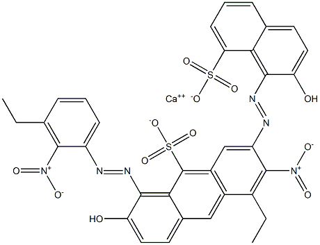 Bis[1-[(3-ethyl-2-nitrophenyl)azo]-2-hydroxy-8-naphthalenesulfonic acid]calcium salt Struktur