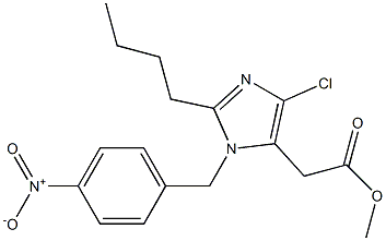 2-Butyl-4-chloro-1-[4-nitrobenzyl]-1H-imidazole-5-acetic acid methyl ester Struktur