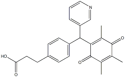 3-[4-[(3-Pyridinyl)(2,4,5-trimethyl-3,6-dioxo-1,4-cyclohexadienyl)methyl]phenyl]propionic acid Struktur