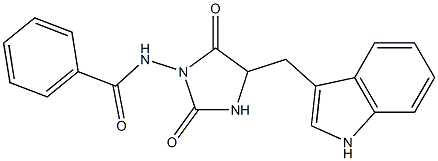 3-(Benzoylamino)-5-(1H-indol-3-ylmethyl)imidazolidine-2,4-dione Struktur