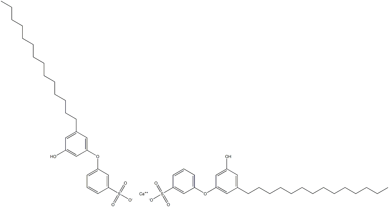 Bis(3'-hydroxy-5'-tetradecyl[oxybisbenzene]-3-sulfonic acid)calcium salt Struktur