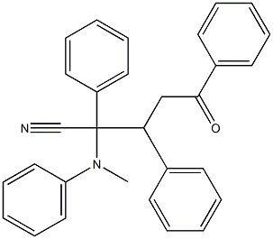 2,3,5-Triphenyl-2-(N-methylphenylamino)-5-oxovaleronitrile Struktur