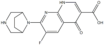 6-Fluoro-1,4-dihydro-4-oxo-7-(3,8-diazabicyclo[3.2.1]octan-8-yl)-1,8-naphthyridine-3-carboxylic acid Struktur