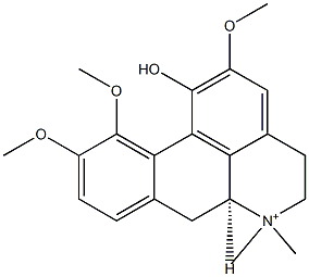 (6aS)-5,6,6a,7-Tetrahydro-1-hydroxy-2,10,11-trimethoxy-6,6-dimethyl-4H-dibenzo[de,g]quinolinium Struktur