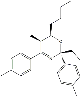 (2R,5R,6R)-6-Butyl-2-ethyl-5-methyl-2,4-di(p-tolyl)-5,6-dihydro-2H-1,3-oxazine Struktur