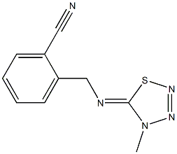 2-[[(4,5-Dihydro-4-methyl-1,2,3,4-thiatriazol)-5-ylidene]aminomethyl]benzonitrile Struktur