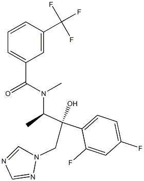 N-[(1R,2R)-2-(2,4-Difluorophenyl)-2-hydroxy-1-methyl-3-(1H-1,2,4-triazol-1-yl)propyl]-N-methyl-3-(trifluoromethyl)benzamide Struktur