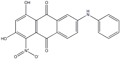 2-Anilino-6,8-dihydroxy-5-nitroanthraquinone Struktur