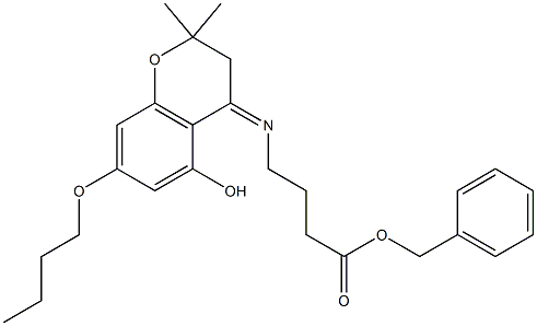 4-[(2,2-Dimethyl-5-hydroxy-7-butoxychroman-4-ylidene)amino]butanoic acid benzyl ester Struktur