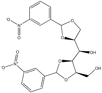 1-O,2-O:4-O,5-O-Bis(3-nitrobenzylidene)-D-glucitol Struktur