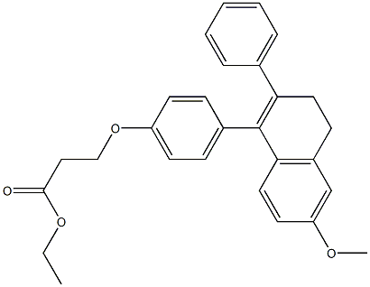 3-[p-(6-Methoxy-2-phenyl-3,4-dihydronaphthalen-1-yl)phenoxy]propionic acid ethyl ester Struktur