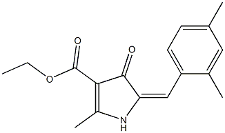 2-Methyl-4-oxo-5-(2,4-dimethylbenzylidene)-2-pyrroline-3-carboxylic acid ethyl ester Struktur