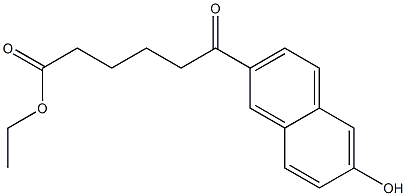 6-Oxo-6-[6-hydroxy-2-naphtyl]hexanoic acid ethyl ester Struktur