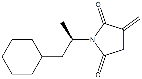 (-)-N-[(R)-2-Cyclohexyl-1-methylethyl]-2-methylenesuccinimide Struktur