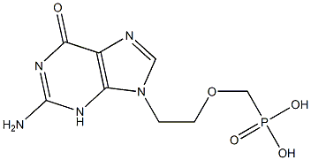 2-Amino-9-[2-(phosphonomethoxy)ethyl]-3H-purine-6(9H)-one Struktur