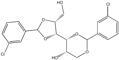 1-O,3-O:4-O,5-O-Bis(3-chlorobenzylidene)-D-glucitol Struktur