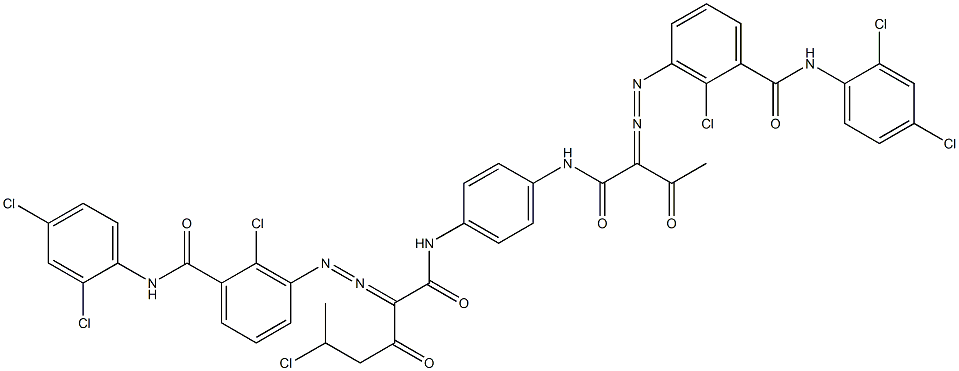 3,3'-[2-(1-Chloroethyl)-1,4-phenylenebis[iminocarbonyl(acetylmethylene)azo]]bis[N-(2,4-dichlorophenyl)-2-chlorobenzamide] Struktur