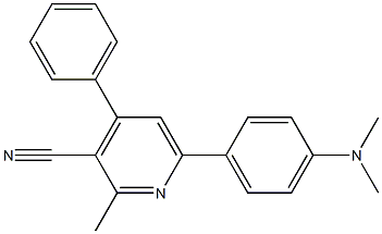 2-Methyl-4-phenyl-6-(4-dimethylaminophenyl)pyridine-3-carbonitrile Struktur