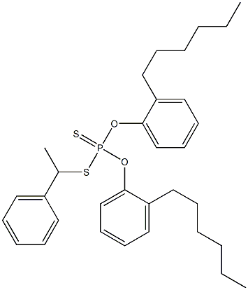 Dithiophosphoric acid O,O-bis(2-hexylphenyl)S-(1-phenylethyl) ester Struktur