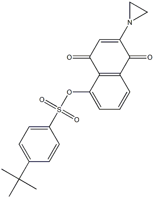 2-(1-Aziridinyl)-5-(4-tert-butylphenylsulfonyloxy)-1,4-naphthoquinone Struktur