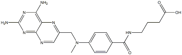 4-[p-[[(2,4-Diamino-6-pteridinyl)methyl]methylamino]benzoylamino]butyric acid Struktur