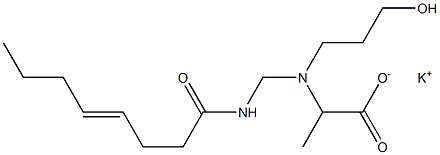 2-[N-(3-Hydroxypropyl)-N-(4-octenoylaminomethyl)amino]propionic acid potassium salt Struktur