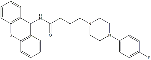 4-[4-(4-Fluorophenyl)-1-piperazinyl]-N-(9H-thioxanthen-9-yl)butyramide Struktur