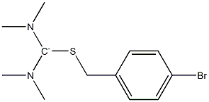 Bis(dimethylamino)[(4-bromophenylmethyl)thio]methylium Struktur