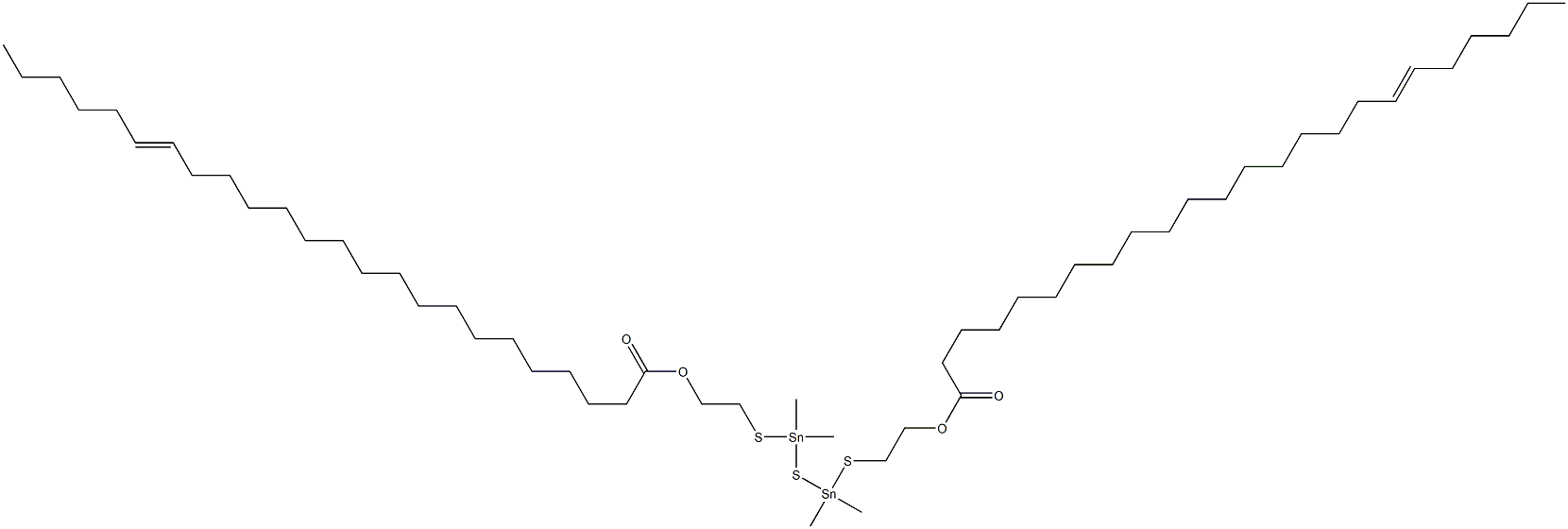 Bis[dimethyl[[2-(17-tricosenylcarbonyloxy)ethyl]thio]stannyl] sulfide Struktur