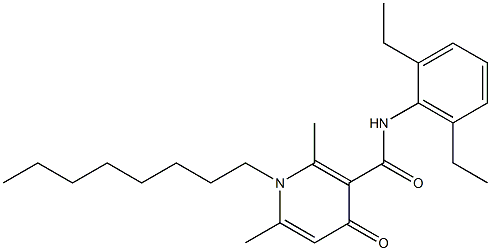 N-(2,6-Diethylphenyl)-1-octyl-2,6-dimethyl-4-oxo-3-pyridinecarboxamide Struktur