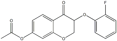 3-(2-Fluorophenoxy)-7-acetoxy-2H-1-benzopyran-4(3H)-one Struktur