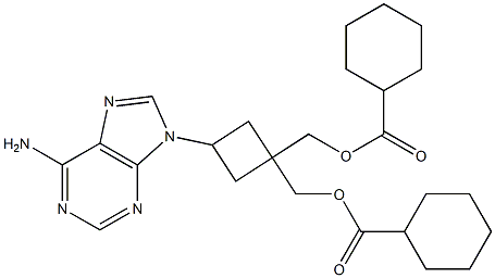 [1-(6-Amino-9H-purin-9-yl)cyclobutane-3,3-diyl]bismethanol bis(cyclohexanecarboxylate) Struktur