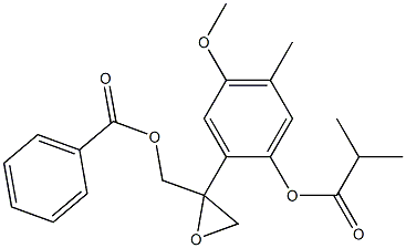 2-[2-(Benzoyloxymethyl)oxiranyl]-4-methoxy-5-methylphenol 2-methylpropanoate Struktur