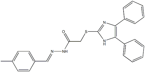 N'-[4-Methylbenzylidene]-2-[(4,5-diphenyl-1H-imidazol-2-yl)thio]acetohydrazide Struktur